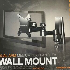 New! Level Mount EL37DJ Dual Arm TV Wall Mount for 40 Inch Flat tv up to 100 lbs